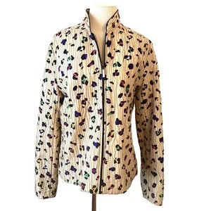 Y2k Jacket Grannycore Carole Little  Size Large Brown Light Weight